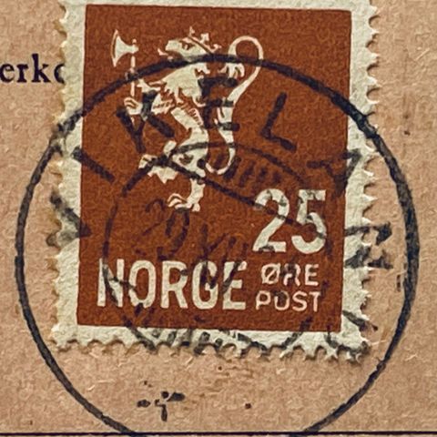 Norge Stempel VIKELAND postkontor på NK 206 eller NK 247. Stemplet 29 XII ??