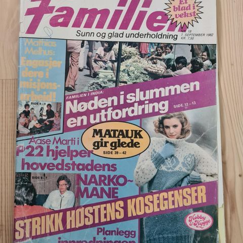 Magasin fra 1982 med strikkemønster.