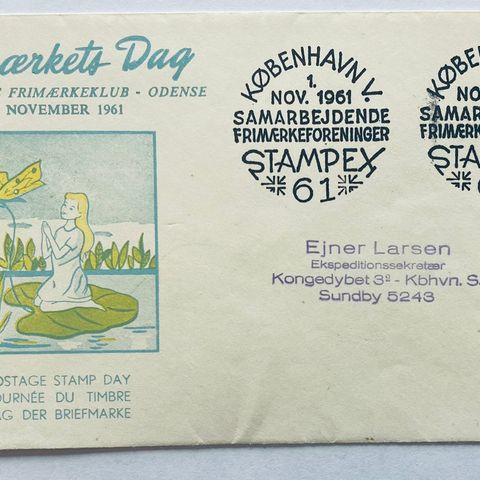 Danmark 1961 Frimærkets Dag Stampex 61 Jubileumskonvolutt