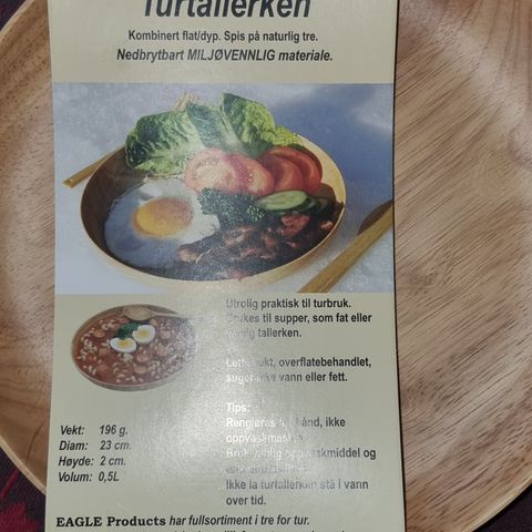 turtallerken og kopp i tre