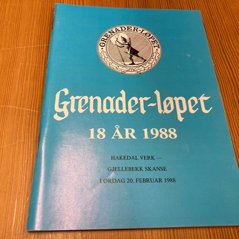 GRENADER-LØPET HAKEDAL VERK - GJELLEBEKK SKANSE LØRDAG 20. FEBRUAR 1988