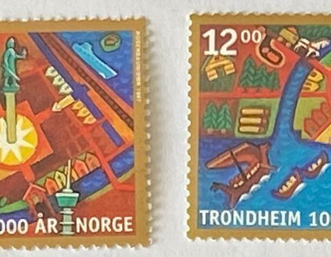 Norge 1997 Trondheim 1000 år. NK 1306 og NK 1307. Postfrisk