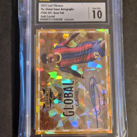 Ansu Fati Auto 1/1 CSG 10 The Global Game Vibrance Leaf