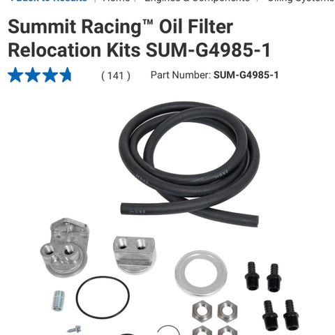 Summit Racing™ Oil Filter Relocation Kits SUM-G4985-1