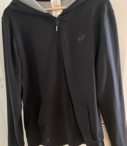 Asics  Sweatshirt med hette, svart str. XL (XXL)