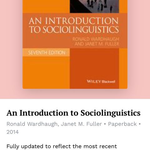 an introduction to sociolinguistics