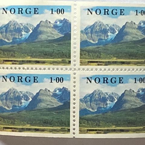 Norge 1978 Norsk Natur IIi med NK 819 Lenangen i Troms 4-blokk Postfrisk