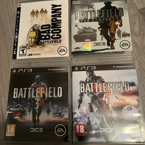 Ps3 spill BATTLEFIELD 1 2 3 4 bad company limited edition