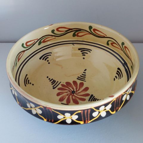 Vintage bolle keramikk håndmalt