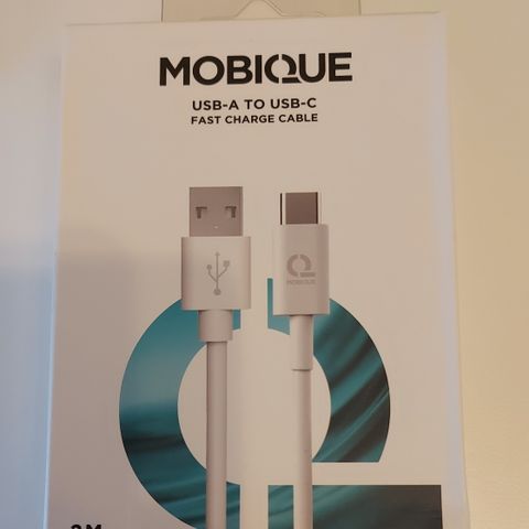 Ladekabel USB-A til USB-C 2m hvit