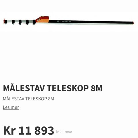 UTLEIE - Målestav Nedo messfix 8m