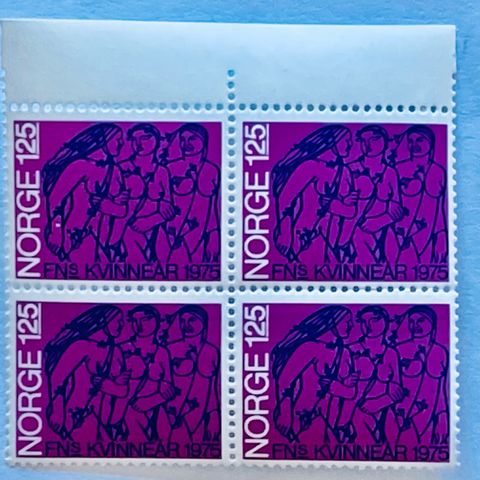 Norge 1975 FN's Kvinneår NK 746 4-blokk Postfrisk