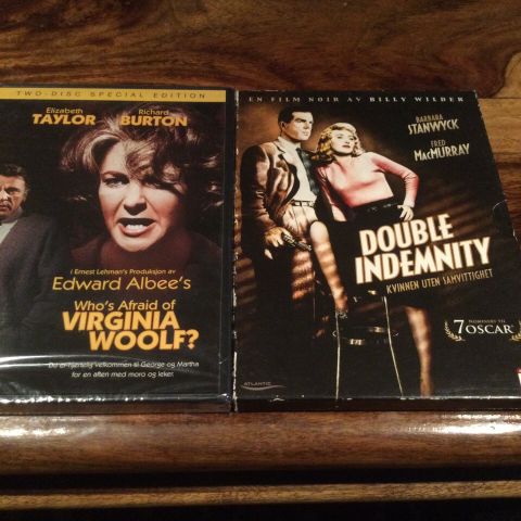 WHOs Afraid of Virginia Woolf. - Double Indemnity.       Norske tekster