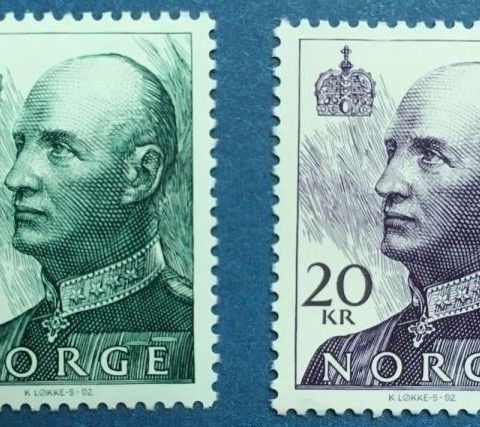 Norge 1993 Kong Harald V, Høyverdi. NK 1180 og NK 1181. Postfrisk.