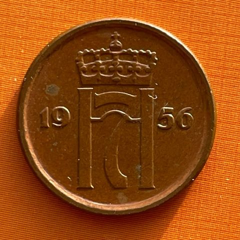 1 øre 1956 Kong Haakon VII