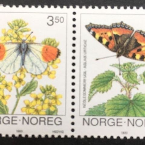 Norge 1993 Sommerfugler I NK 1163- NK 1164/ S 26 Postfrisk