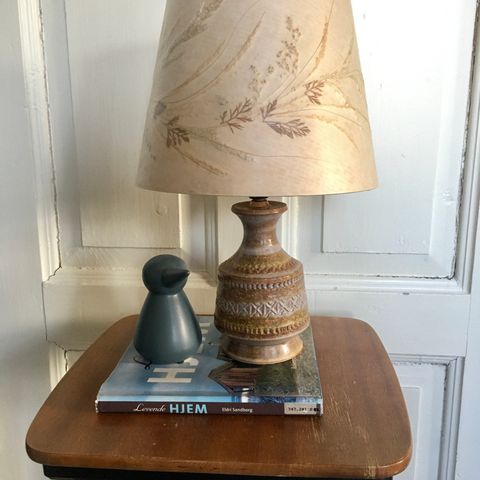 Original keramikk bordlampe m/skjerm, Bitossi, Italia