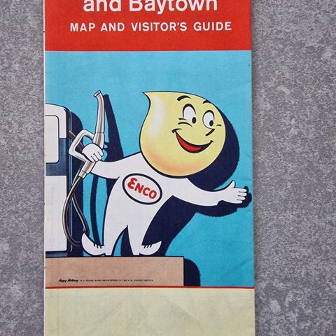 Kart: Houston and Baytown, Map and visitor's guide, Enco, 1962