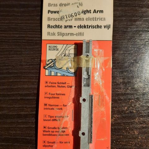 Rett 6 mm 1/4" slipearm A5597 til Black&Decker elfil BD290 og BD292E