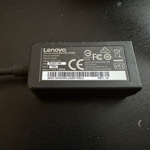 Lenovo X390 overgang til TP/RJ45
