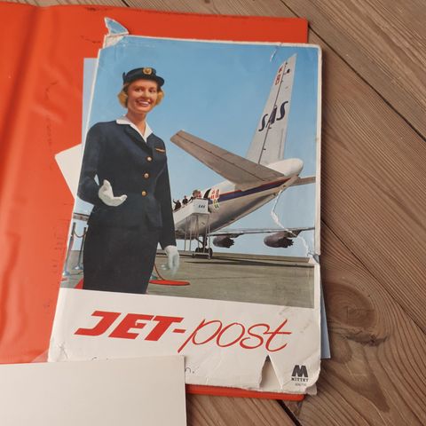 SAS JET-POST. REKLAME/BREVSETT/ SKRIVESTELL FRA 60-TALLET