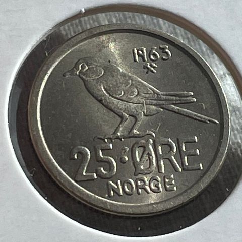 25 øre 1963 Kong Olav V