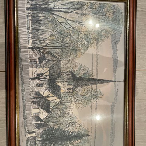 Foto tegning av Tretten kirke