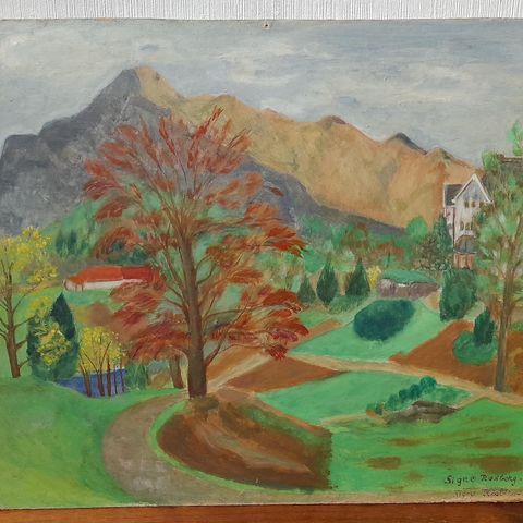 Signe Røsberg, 2 malerier datert 1944/1950 og 1 usign. antatt av henne
