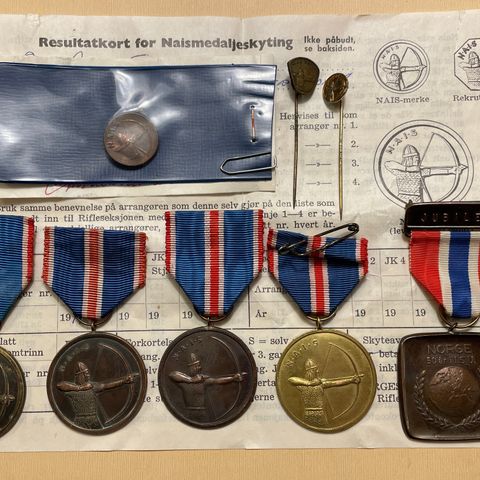 NAIS Norsk avd int skytterunion medaljer merker etc