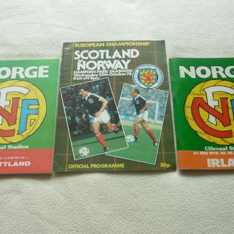3 stk Norske landskamp programmer fotball1978/1979.