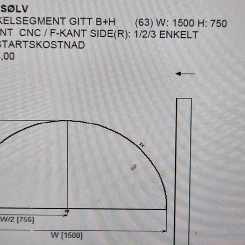 4mm speil, halvsirkel