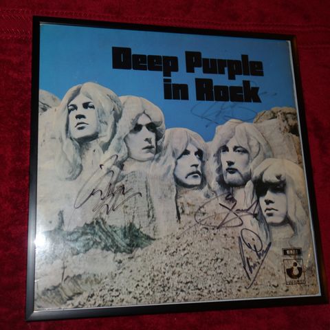 Deep Purple vinyl album In Rock med autografer