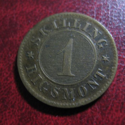 1 skilling riksmønt 1867  danmark