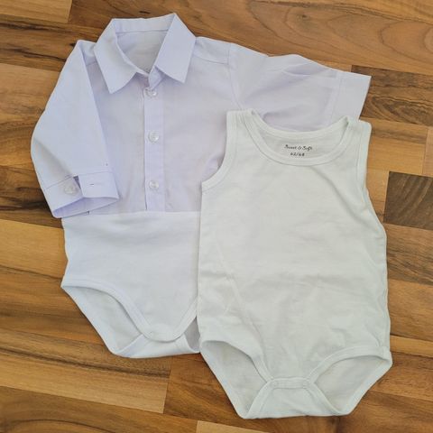 Skjorte med top body for baby str. 62-68, brukt en gang