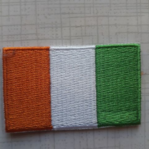 Irland/Elfenbenskysten stryke/sy-på flagg