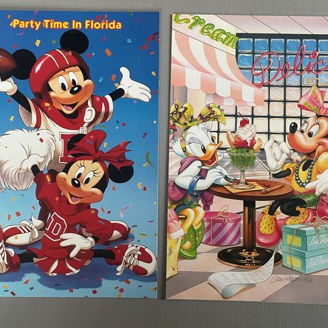 Disney. Minnie Mus sammen med Mikke Mus og Dolly Duck. Postkort.