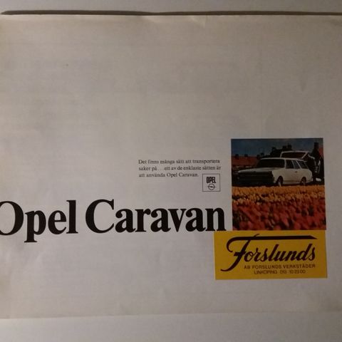 Opel Caravan ( Rekord C/ Kadett B) -brosjyre.