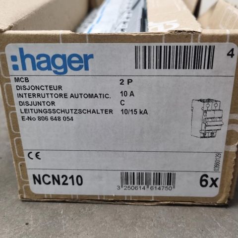 Hager automatic sikring 10A C