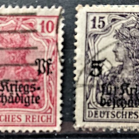 TYSKLAND: Das Reich, 1919,  AFA 105-106, stempla / T1-345  x