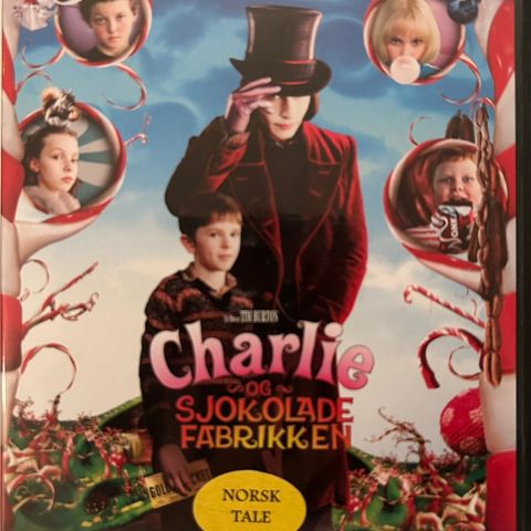 dvd film Charlie og sjokoladefabrikken