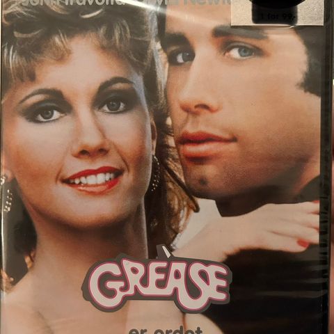 dvd film Grease med John Travolta og Olivia Newton John