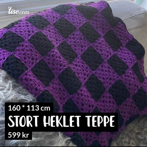 Stort heklet teppe