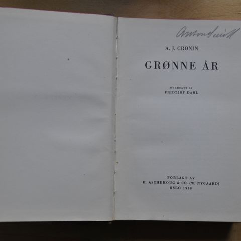 Grønne år: A J Cronin