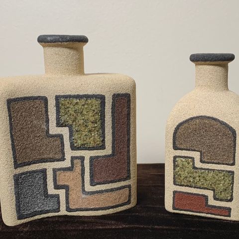 Dekorative vaser med sanddekor - selges samlet