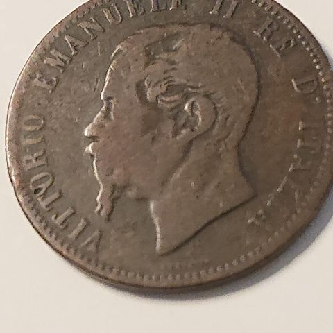 Italiensk 10 centecimi fra 1866.