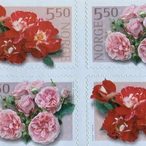 Norge 2001 Roser i Norge II NK 1433 - 1434 1/2 hefte Postfrisk