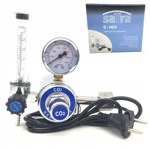 CO2 regulator /flowmeter med S-sher varmer