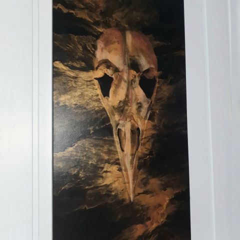 Original kunst - "Bird Skull" - Maleri på lerret