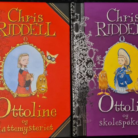 2 stk Ottoline bøker Hardcover Kattemysteriet/Skolespøkelset
