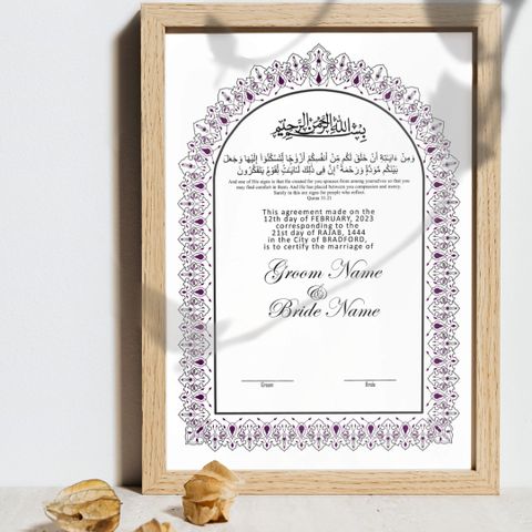 Nikah nama nikah contract wedding contract. See description